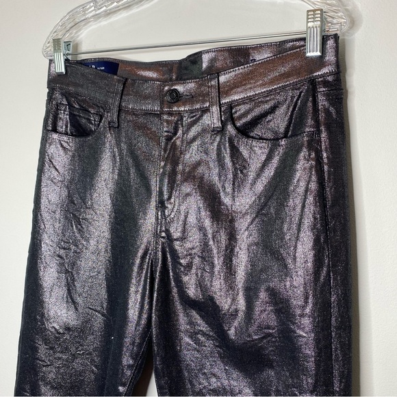 Gap Denim Mid Rise Baby Boot Silver Metallic Jeans - Picture 5 of 10